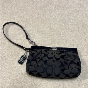 Coach Black Signature Wristlet